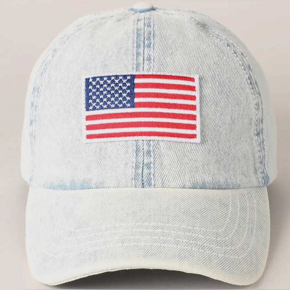 AS Revival Denim Baseball Cap – American Flag Patch – NWT